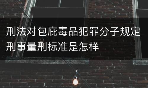 刑法对包庇毒品犯罪分子规定刑事量刑标准是怎样