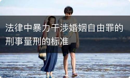 法律中暴力干涉婚姻自由罪的刑事量刑的标准