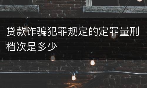 贷款诈骗犯罪规定的定罪量刑档次是多少