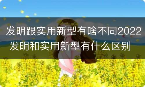 发明跟实用新型有啥不同2022 发明和实用新型有什么区别
