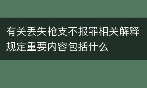 有关丢失枪支不报罪相关解释规定重要内容包括什么
