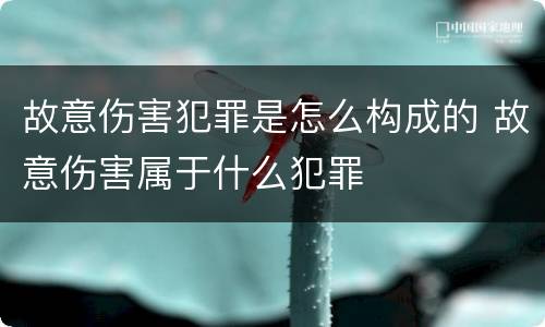 故意伤害犯罪是怎么构成的 故意伤害属于什么犯罪