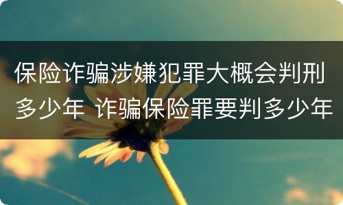 保险诈骗涉嫌犯罪大概会判刑多少年 诈骗保险罪要判多少年