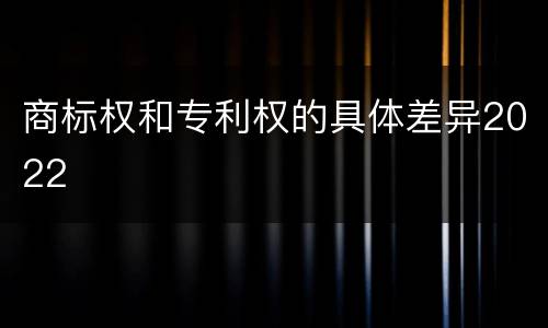 商标权和专利权的具体差异2022