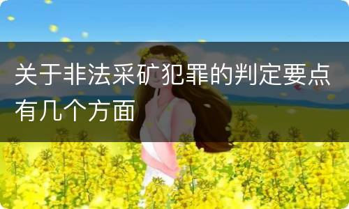 关于非法采矿犯罪的判定要点有几个方面