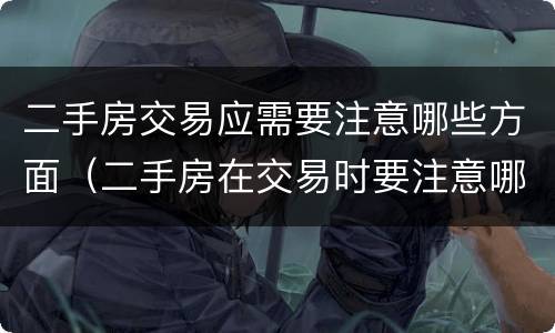 二手房交易应需要注意哪些方面（二手房在交易时要注意哪些方面）