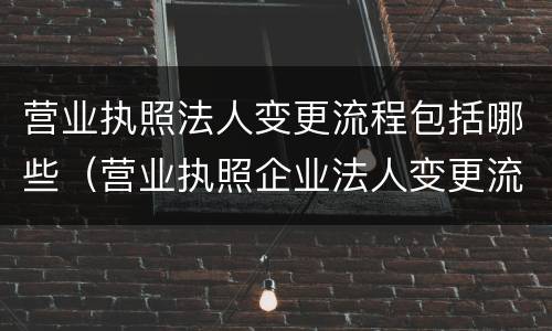 营业执照法人变更流程包括哪些（营业执照企业法人变更流程）