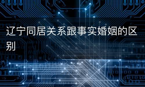 辽宁同居关系跟事实婚姻的区别
