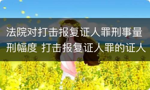 法院对打击报复证人罪刑事量刑幅度 打击报复证人罪的证人范围