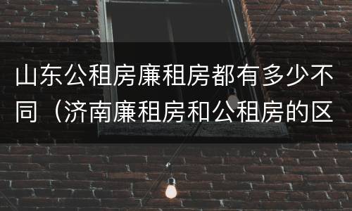 山东公租房廉租房都有多少不同（济南廉租房和公租房的区别）