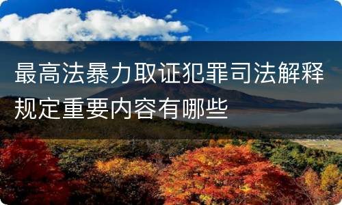 最高法暴力取证犯罪司法解释规定重要内容有哪些