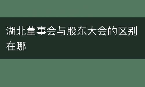 湖北董事会与股东大会的区别在哪