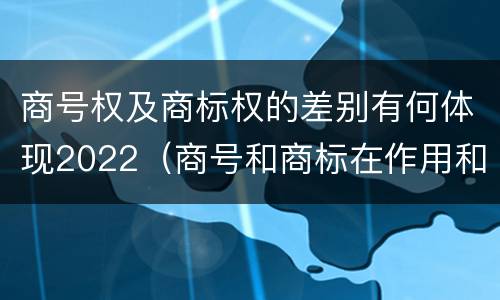 商号权及商标权的差别有何体现2022（商号和商标在作用和性质上的区别）