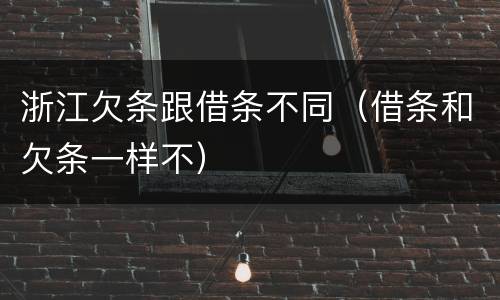 浙江欠条跟借条不同（借条和欠条一样不）