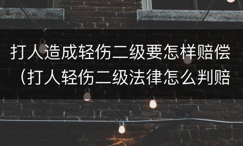 打人造成轻伤二级要怎样赔偿（打人轻伤二级法律怎么判赔多少钱合适）