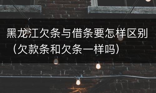 黑龙江欠条与借条要怎样区别（欠款条和欠条一样吗）