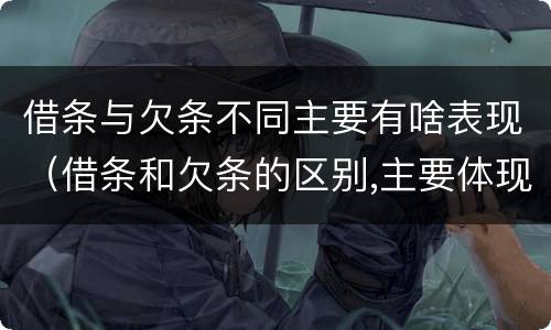 借条与欠条不同主要有啥表现（借条和欠条的区别,主要体现在哪些方面?）