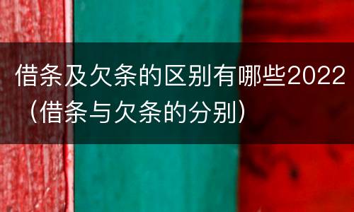 借条及欠条的区别有哪些2022（借条与欠条的分别）