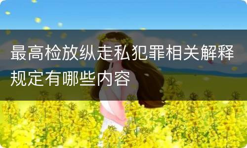 最高检放纵走私犯罪相关解释规定有哪些内容
