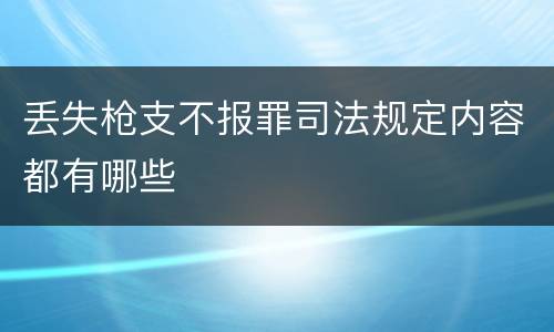 丢失枪支不报罪司法规定内容都有哪些