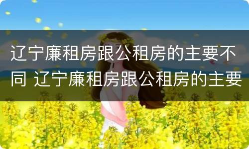 辽宁廉租房跟公租房的主要不同 辽宁廉租房跟公租房的主要不同在哪