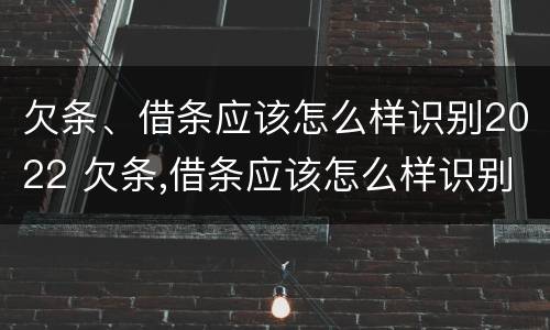 欠条、借条应该怎么样识别2022 欠条,借条应该怎么样识别2022年真假