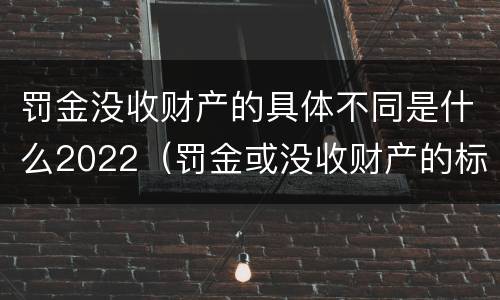 罚金没收财产的具体不同是什么2022（罚金或没收财产的标准）