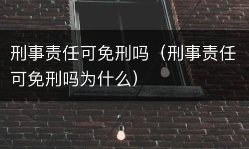 刑事责任可免刑吗（刑事责任可免刑吗为什么）