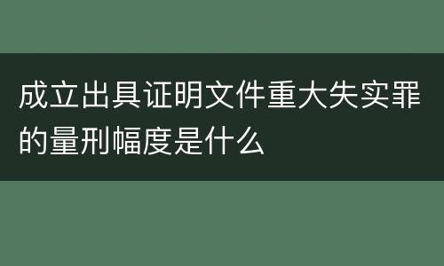 成立出具证明文件重大失实罪的量刑幅度是什么