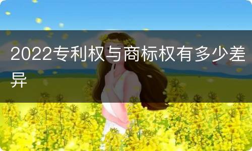 2022专利权与商标权有多少差异