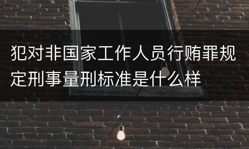 犯对非国家工作人员行贿罪规定刑事量刑标准是什么样