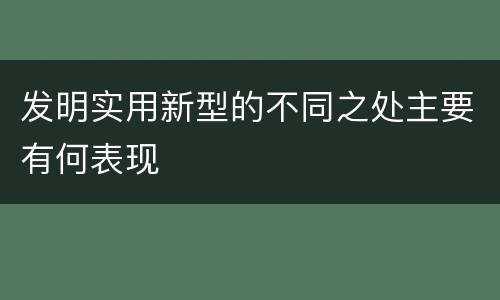 发明实用新型的不同之处主要有何表现