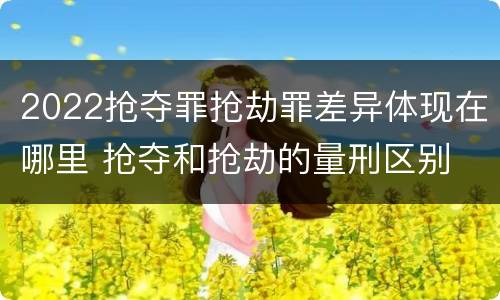 2022抢夺罪抢劫罪差异体现在哪里 抢夺和抢劫的量刑区别