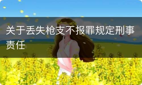 关于丢失枪支不报罪规定刑事责任