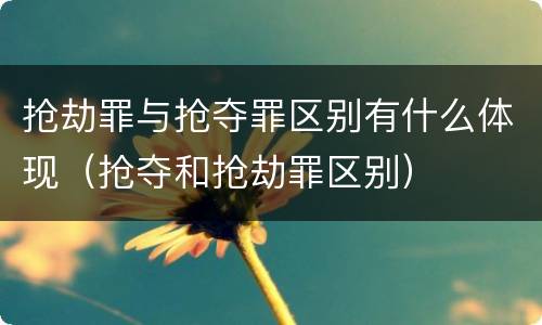 抢劫罪与抢夺罪区别有什么体现（抢夺和抢劫罪区别）