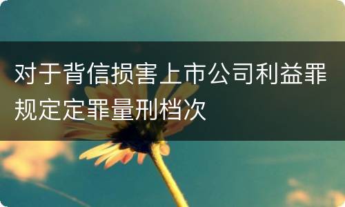 对于背信损害上市公司利益罪规定定罪量刑档次