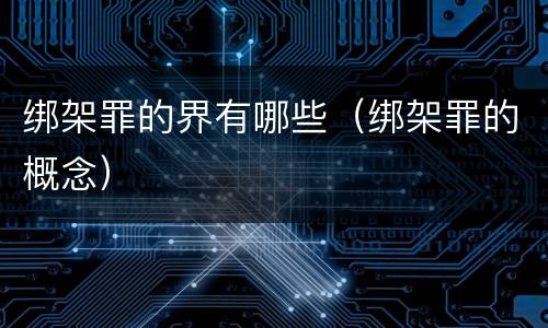 绑架罪的界有哪些（绑架罪的概念）