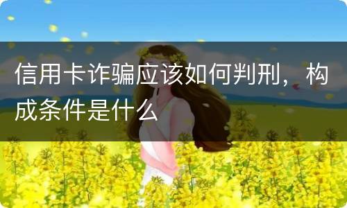 信用卡诈骗应该如何判刑，构成条件是什么