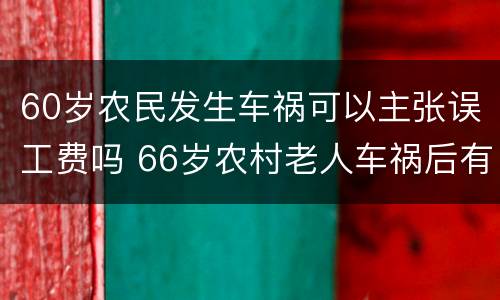 60岁农民发生车祸可以主张误工费吗 66岁农村老人车祸后有没有误工费