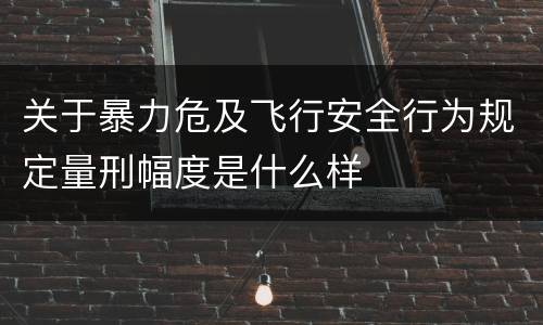 关于暴力危及飞行安全行为规定量刑幅度是什么样