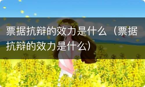 票据抗辩的效力是什么（票据抗辩的效力是什么）