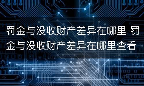 罚金与没收财产差异在哪里 罚金与没收财产差异在哪里查看