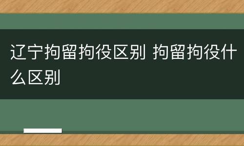 辽宁拘留拘役区别 拘留拘役什么区别