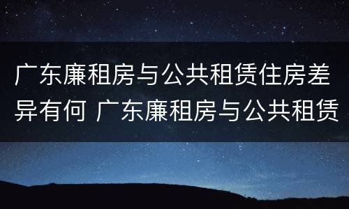 广东廉租房与公共租赁住房差异有何 广东廉租房与公共租赁住房差异有何原因