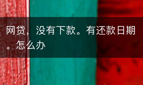 网贷，没有下款。有还款日期。怎么办