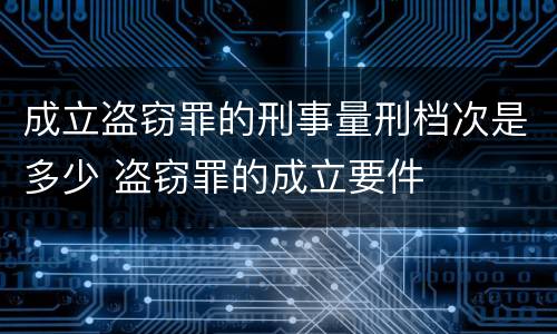成立盗窃罪的刑事量刑档次是多少 盗窃罪的成立要件