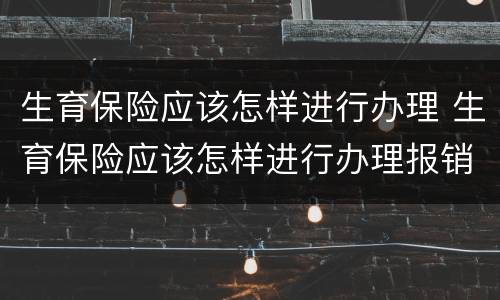 生育保险应该怎样进行办理 生育保险应该怎样进行办理报销