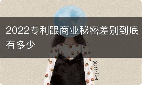 2022专利跟商业秘密差别到底有多少