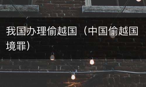我国办理偷越国（中国偷越国境罪）