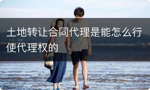 土地转让合同代理是能怎么行使代理权的